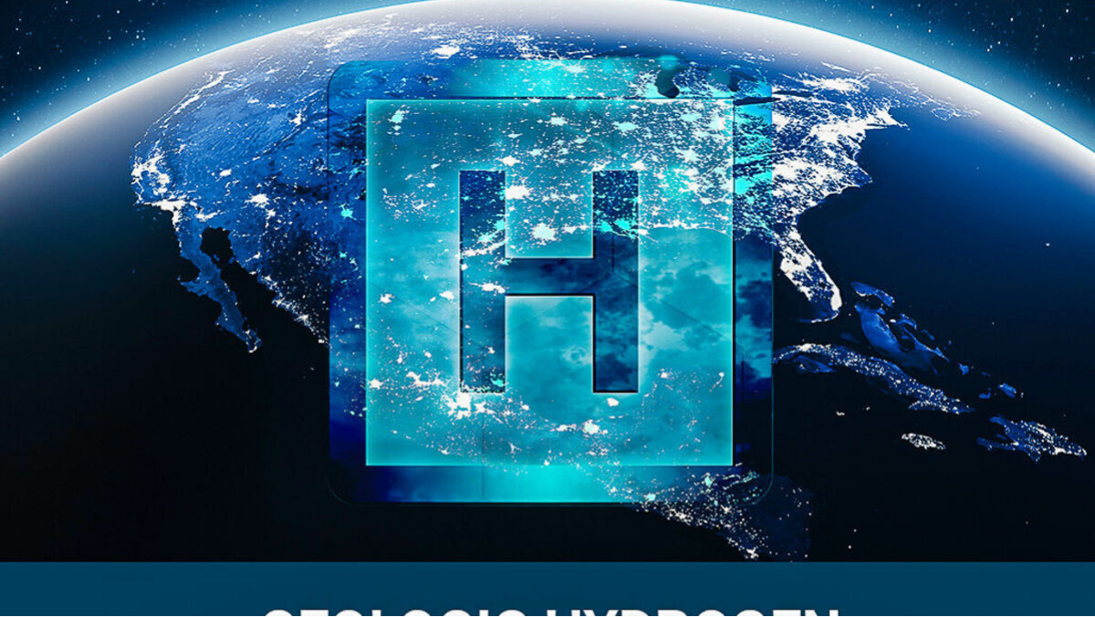 Digital hydrogen symbol over Earth illustrating data-driven hydrogen exploration